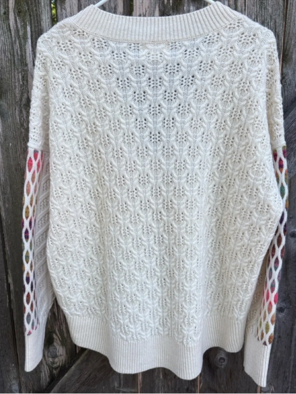 Like New Anthropologie Maeve Cable Knit Lambswool Sweater Generous Small - Picture 7 of 9